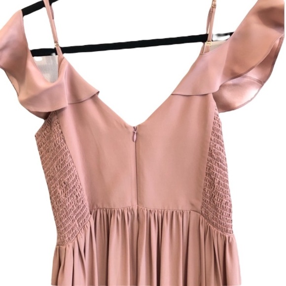 Amanda Uprichard Wren Silk Blush Pink Maxi Dress M - Picture 8 of 15